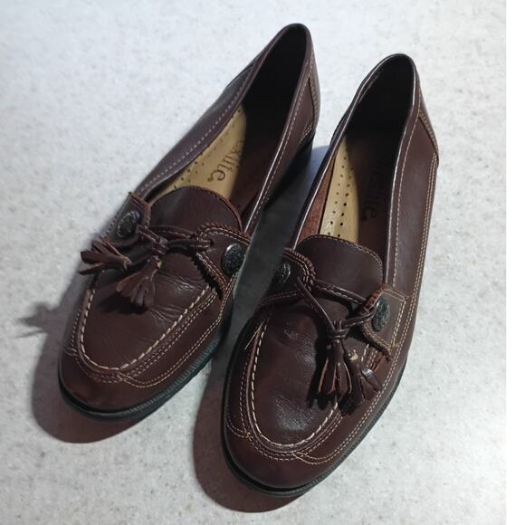 Vintage Drexlite Leather Tassel Loafers Brown Classic Old Money Prep Women 6.5 - Picture 9 of 11